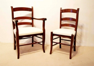 French Antique Style Seine Slat Back Chairs