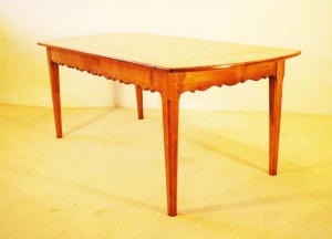 French Antique Style Table with Tapered Chamfered Legs