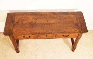 French antique cherry and oak 3 drawer server top