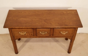 French antique style oak 3 drawer server top