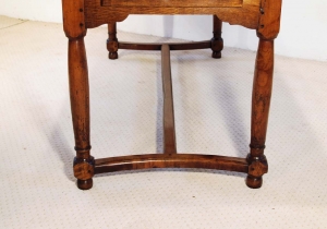 French antique cherry farmhouse table with crinolin stretchers crinolin stretchers