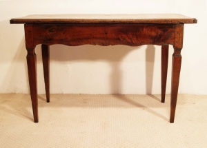 French antique walnut 2 drawer server desk rear elevation