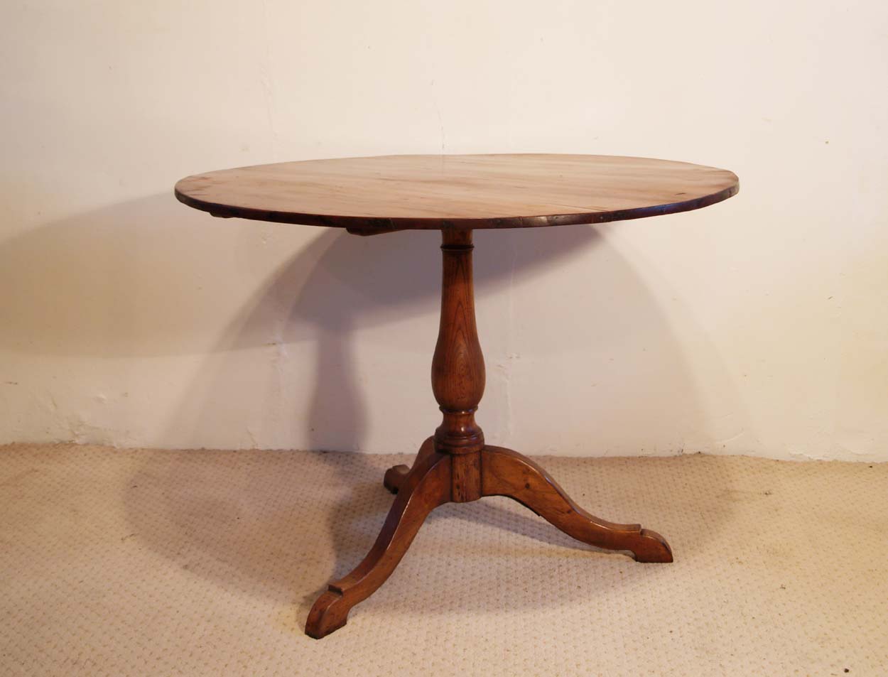 French Antique Cherry Gueridon, Pedestal Tilt Top Table