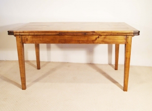 French antique style double extending table side elevation