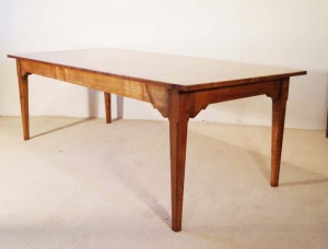 French antique style cherry table with bracketed frame