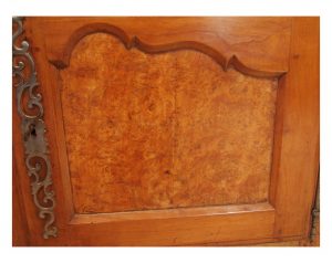 French Antique Vintage Cherry Elm Vaisselier burr elm panel