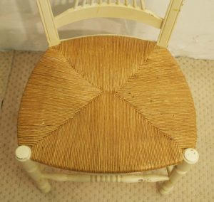 8 french vintage painted rush seat chairs seat 1
