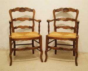 Pair French vintage fauteuils