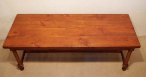 Antique French cherry refectory table with H stretchers top 1