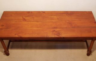 Antique French cherry refectory table with H stretchers top 2